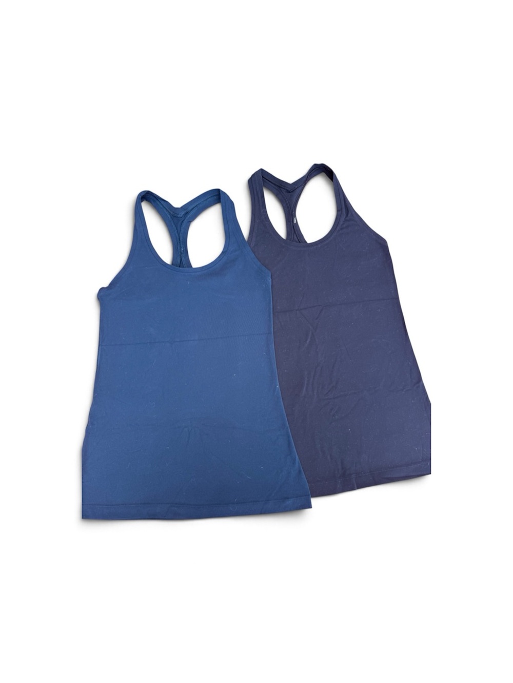 2 Women’s Lululemon form fitting Tank Tops- Black and Navy size 6